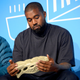 Kanye West on stage at the “Kanye West and Steven Smith in Conversation with Mark Wilson” on November 07, 2019 in New York City.
